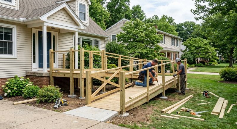 Hardwood Ramp Installation in Conroe, TX