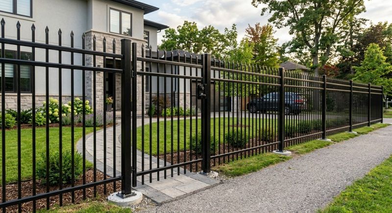 Black Metal Fence Installation in Kansas City, MO