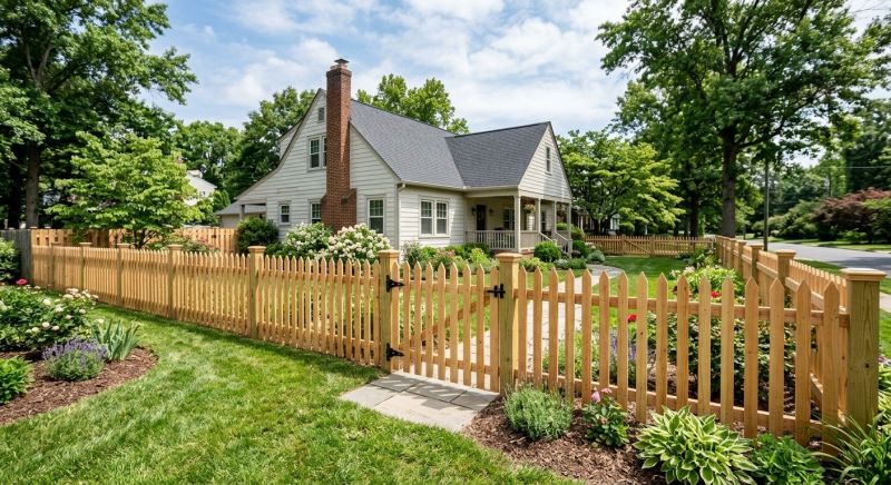 Wood Picket Fence Installation in Pearland, TX