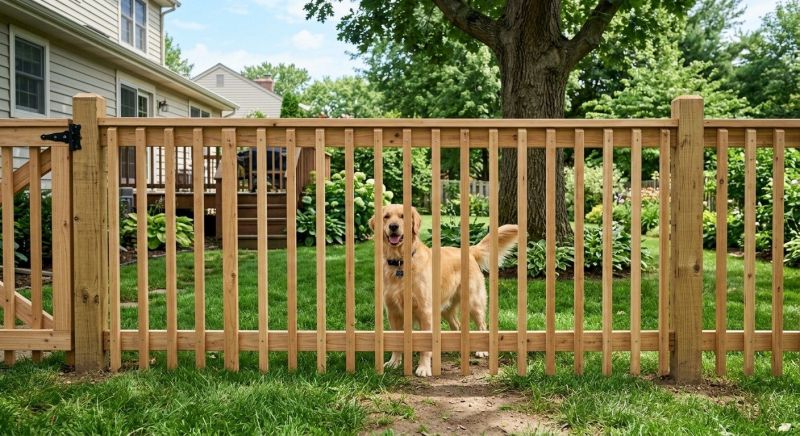 Wooden Dog Fence Installation in Roseville, CA
