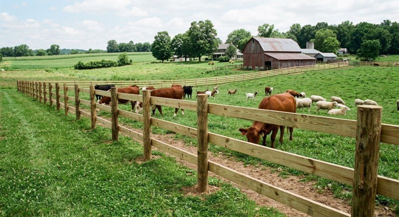 Wooden Farm Fence Installation in Pearland, TX